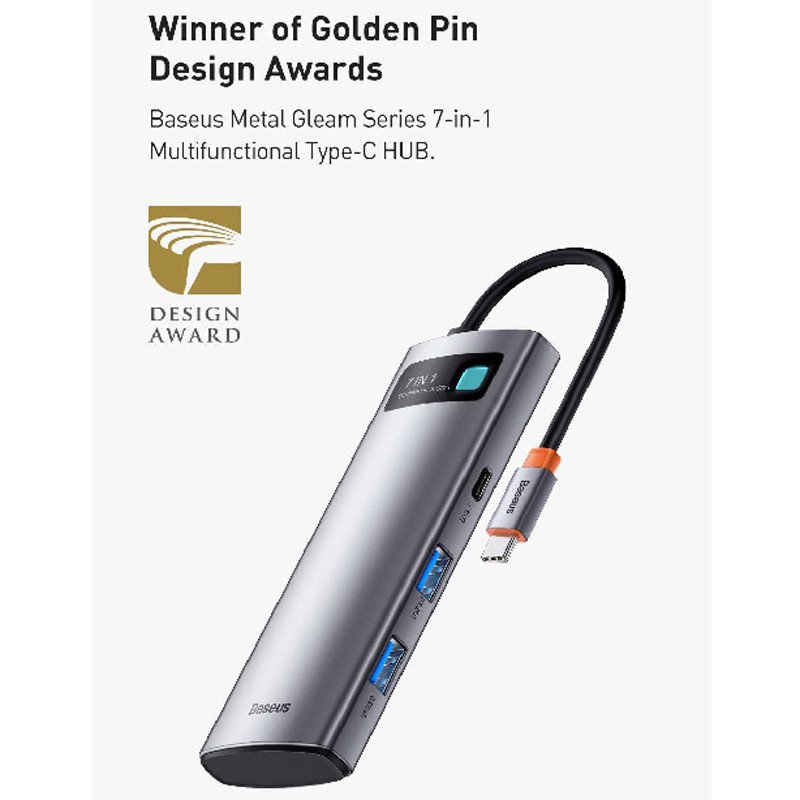هاب 7 پورت Type-C باسئوس Metal Gleam Series WKWG020113