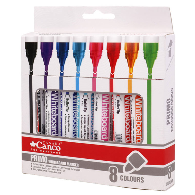 ماژیک وایت برد کنکو نوک گرد رنگی Canco Primo بسته 8 عددی