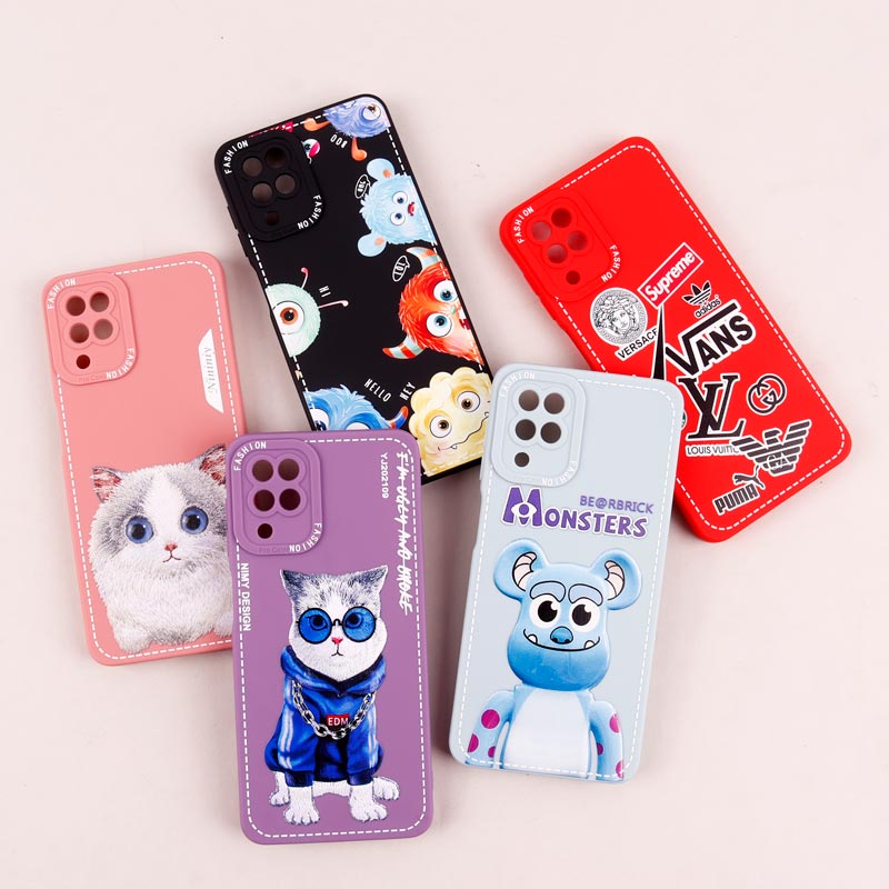 قاب سامسونگ Galaxy A12 طرح دوخت محافظ لنزدار