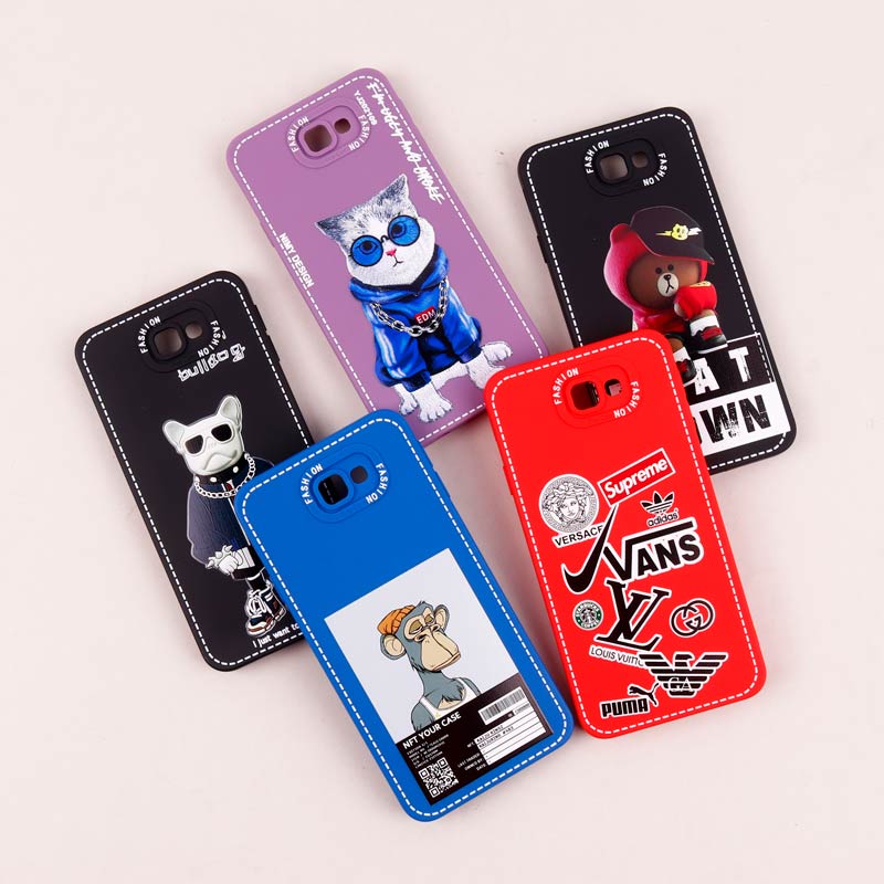 قاب سامسونگ Galaxy J7 Prime طرح دوخت محافظ لنزدار
