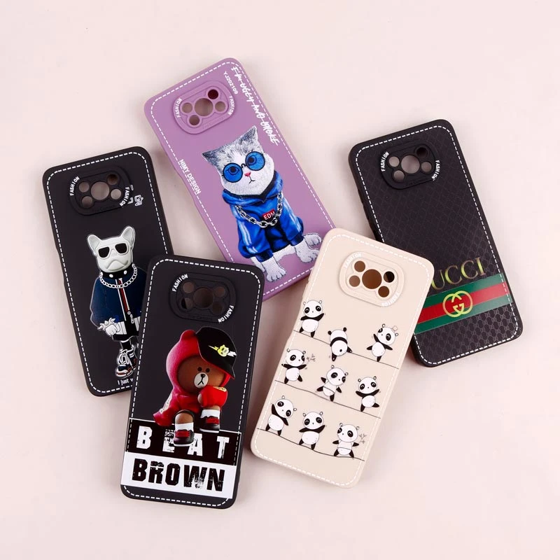 قاب شیائومی Poco X3 طرح دوخت محافظ لنزدار