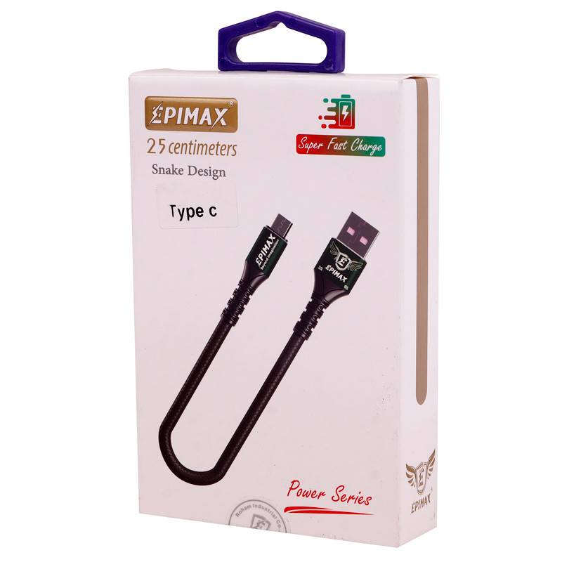 کابل کوتاه تایپ سی فست شارژ Epimax EC-50 5A 25cm
