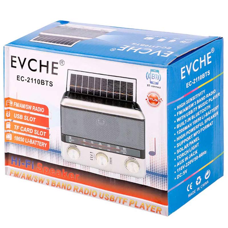 رادیو اسپیکر بلوتوثی خورشیدی ایواچ EC-2110BTS