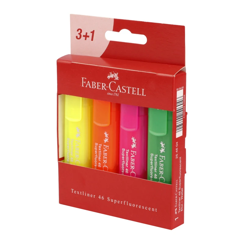 ماژیک هایلایت فابر کاستل Faber-Castell 254604 بسته ۴ عددی