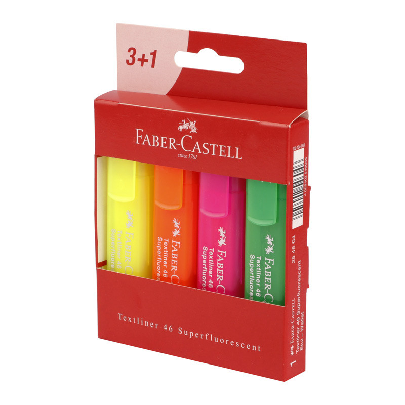 ماژیک هایلایت فابر کاستل Faber-Castell 254604 بسته ۴ عددی