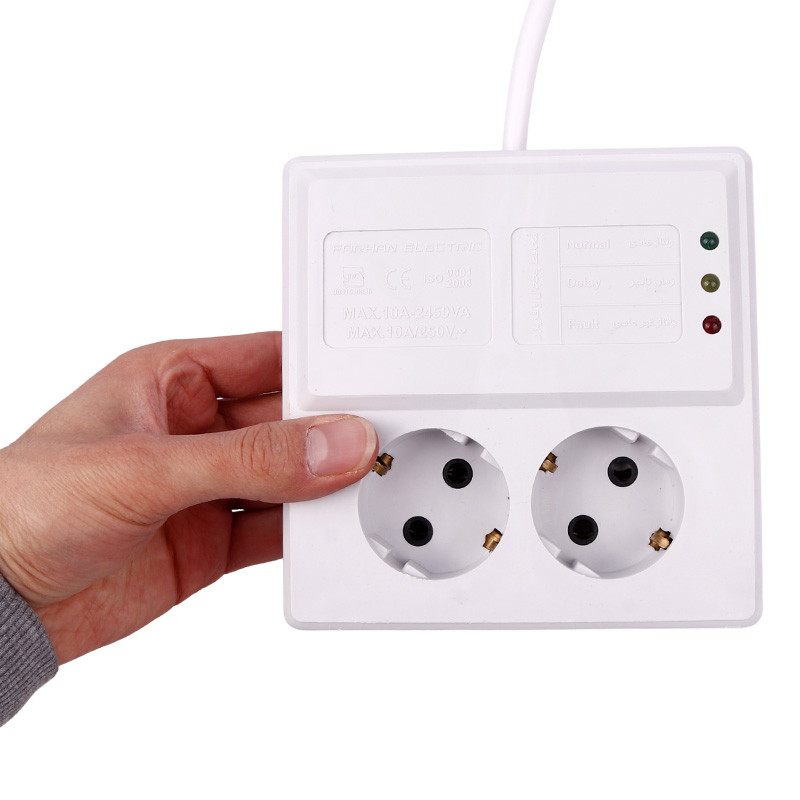 محافظ برق یخچال و فریزر 2 خانه ارت دار فرحان الکتریک با کابل 3 متری Farhan Electric FEP222