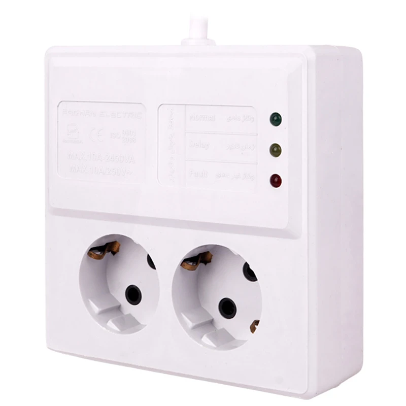 محافظ برق یخچال و فریزر 2 خانه ارت دار فرحان الکتریک با کابل 3 متری Farhan Electric FEP222