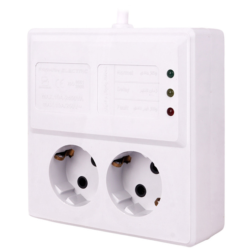 محافظ برق یخچال و فریزر 2 خانه ارت دار فرحان الکتریک با کابل 3 متری Farhan Electric FEP222