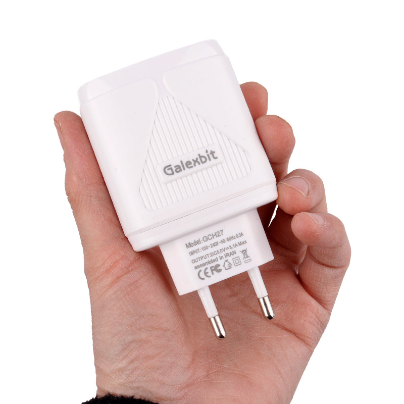 شارژر دیواری فست شارژ Galexbit GCH27 2Port 3.1A 15.5W + کابل میکرو یو اس بی