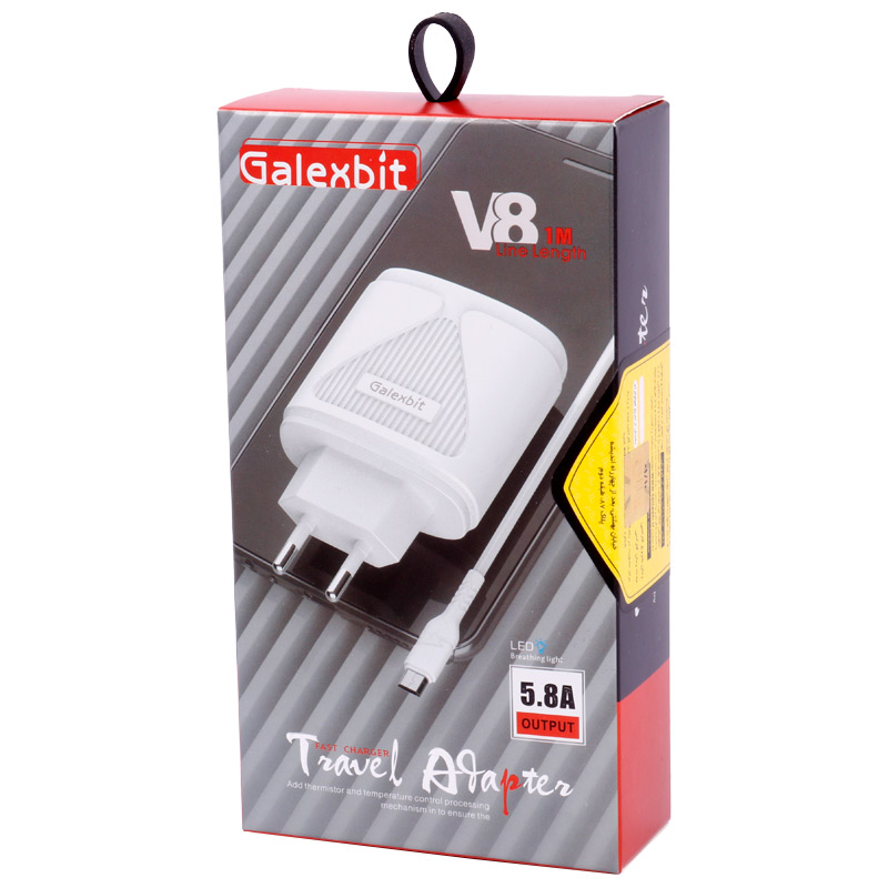 شارژر دیواری فست شارژ Galexbit GCH27 2Port 3.1A 15.5W + کابل میکرو یو اس بی