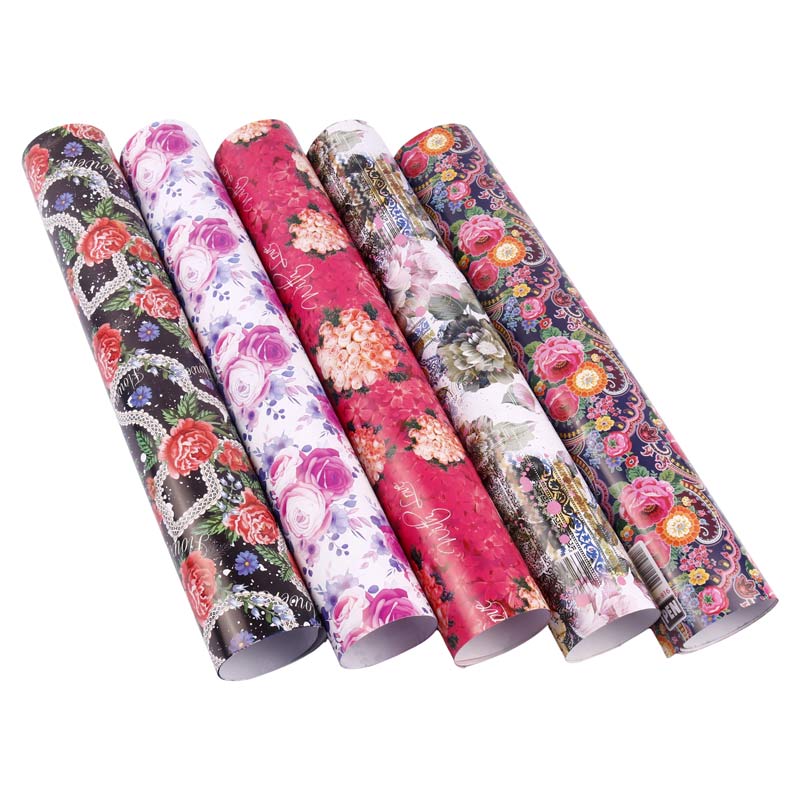 کاغذ کادو طرح دار گل بسته 50 عددی
