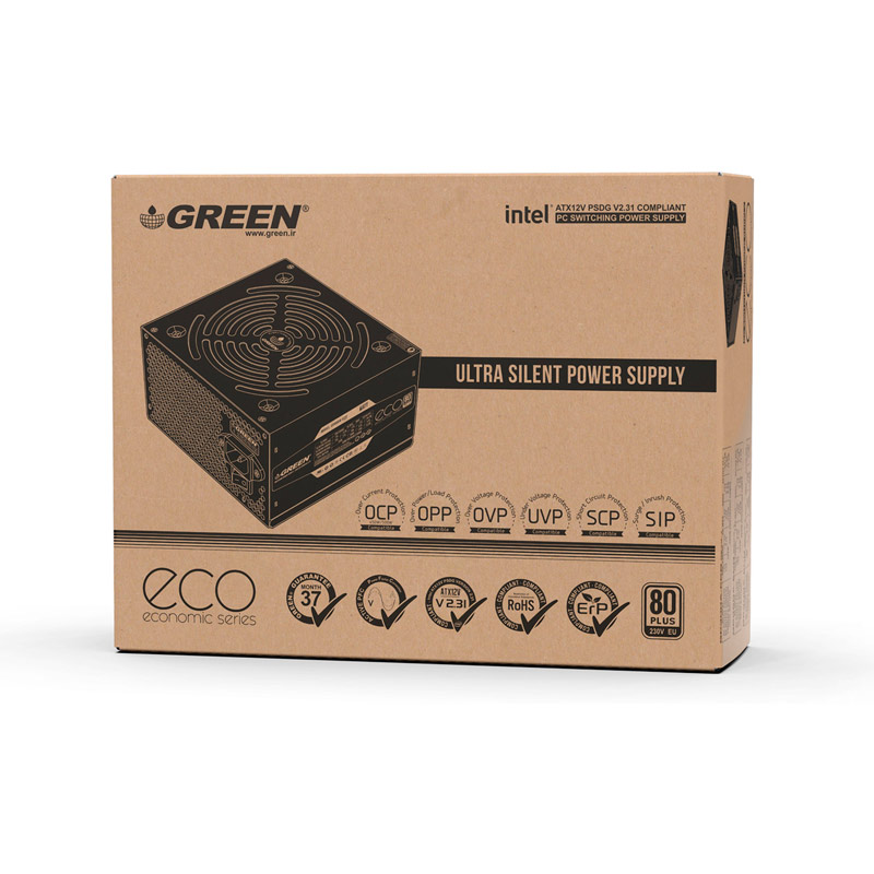پاور 550 وات گرین Green GP550A-ECO Rev3.1 White