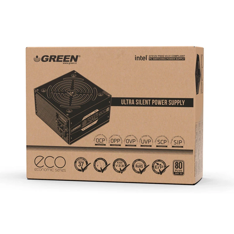 پاور 600 وات گرین Green GP600A-ECO Rev3.1 White