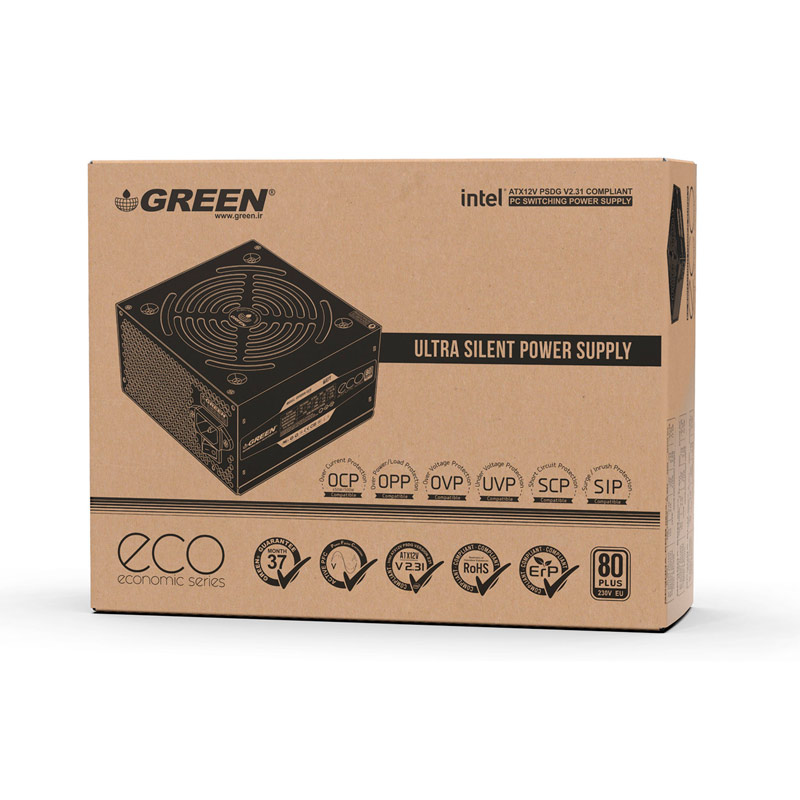 پاور 600 وات گرین Green GP600A-ECO Rev3.1 White