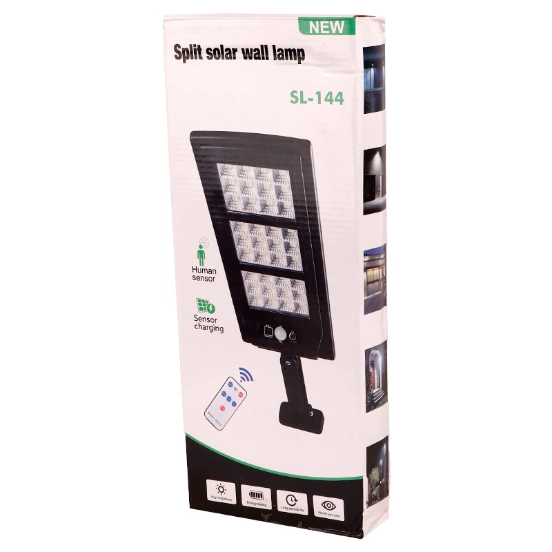 چراغ دیواری سنسوردار خورشیدی SL-144 + ریموت کنترل