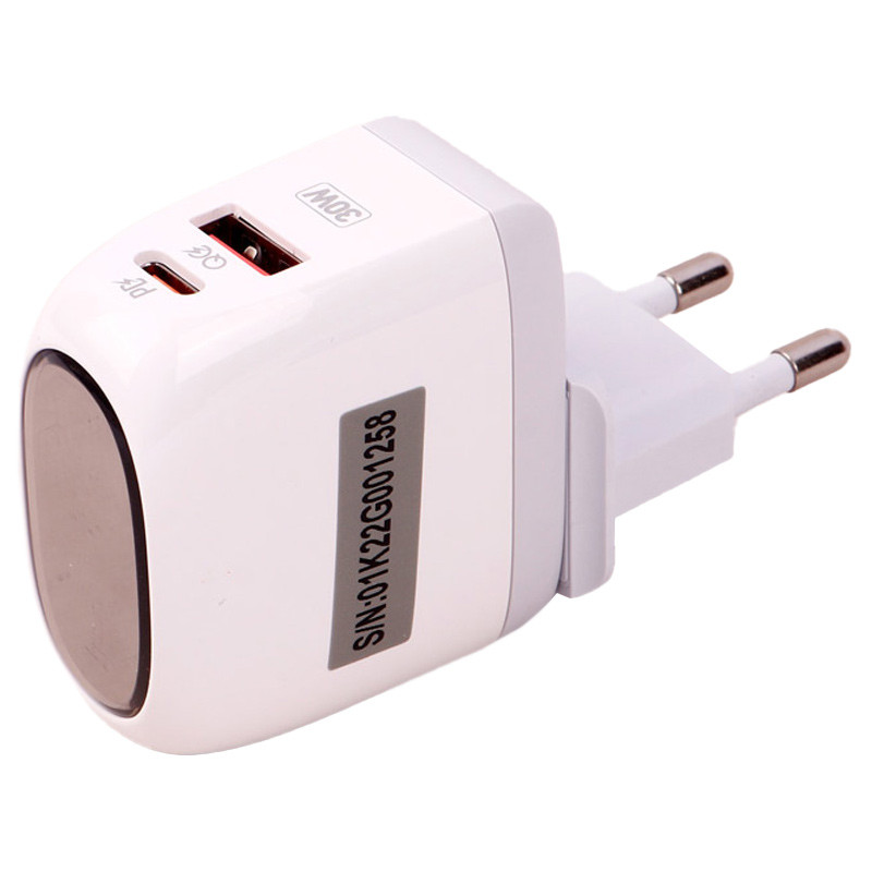 شارژر دیواری فست شارژ Hiska H-115PD 2Port QC3.0 PD 4.5A 30W Type-C + کابل تبدیل تایپ سی