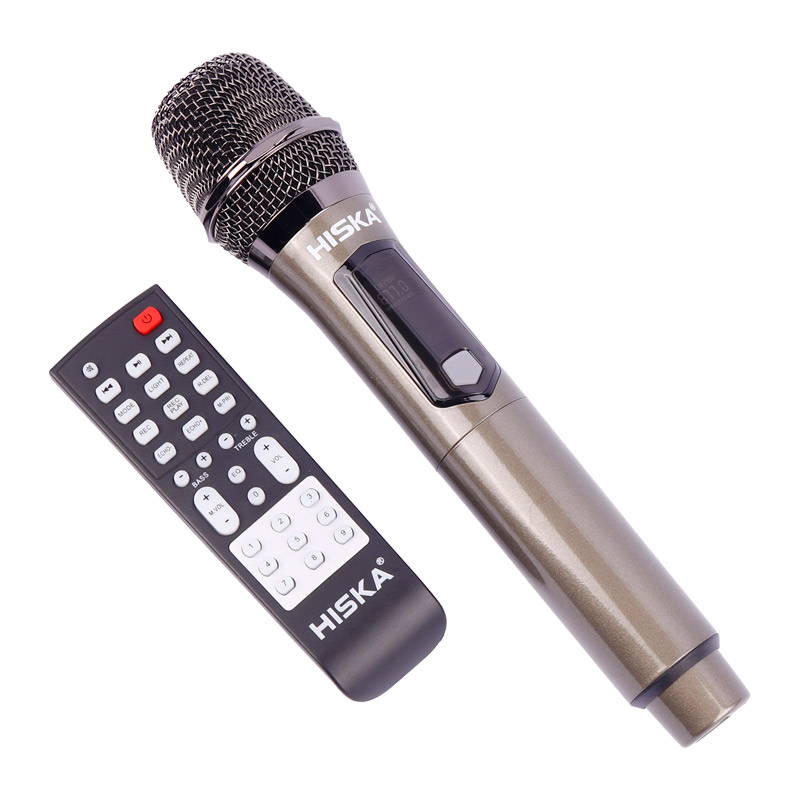 اسپیکر چمدانی بلوتوثی رم و فلش خور Hiska Party Box 1008 + میکروفون و ریموت کنترل