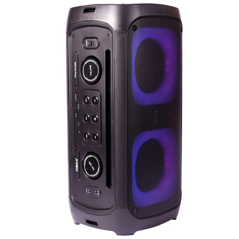 اسپیکر چمدانی بلوتوثی رم و فلش خور Hiska Party Box 1008 + میکروفون و ریموت کنترل
