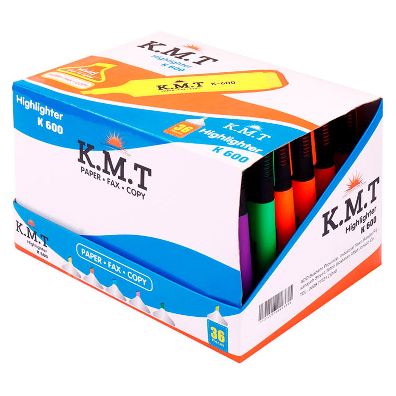 ماژیک هایلایت کی ام تی K.M.T K-600 بسته ۳۶ عددی