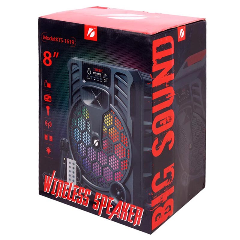 اسپیکر بلوتوثی رم و فلش خور KTS-1619 + میکروفون و ریموت کنترل