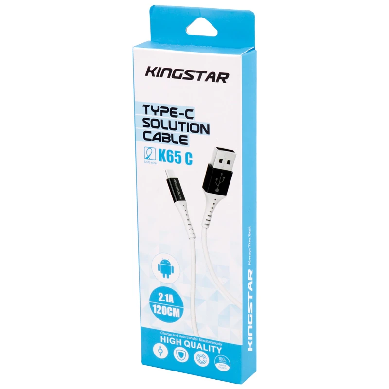 کابل تایپ سی 2.1 آمپر کینگ استار K65C طول 1.2 متر