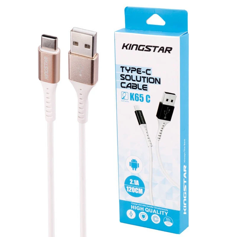 کابل تایپ سی 2.1 آمپر کینگ استار K65C طول 1.2 متر