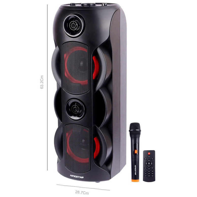 اسپیکر چمدانی بلوتوثی رم و فلش خور KingStar KBS510 + میکروفون و ریموت کنترل