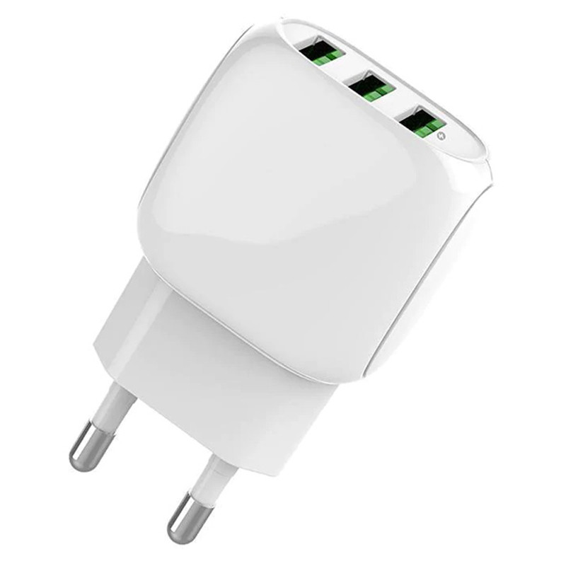 شارژر دیواری فست شارژ Ldnio A3315 3Port 3.1A 15.5W + کابل آیفونی