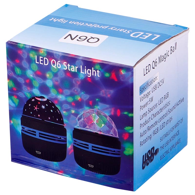 چراغ رقص نور شارژی طرح شفق LED Q6N Magic Ball + ریموت کنترل