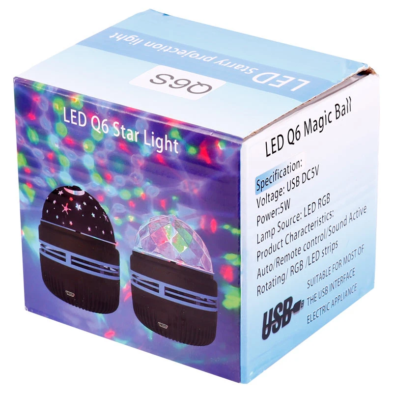 رقص نور طرح شفق LED Q6S Magic Ball + ریموت کنترل