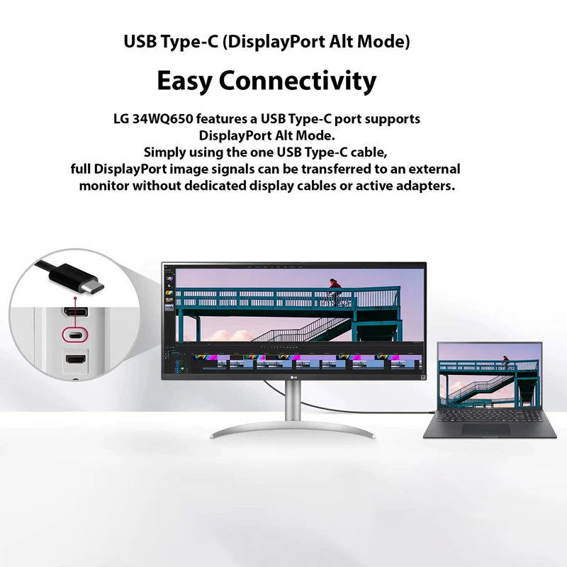 مانیتور ال جی UltraWide 34WQ650-W سایز 34 اینچ