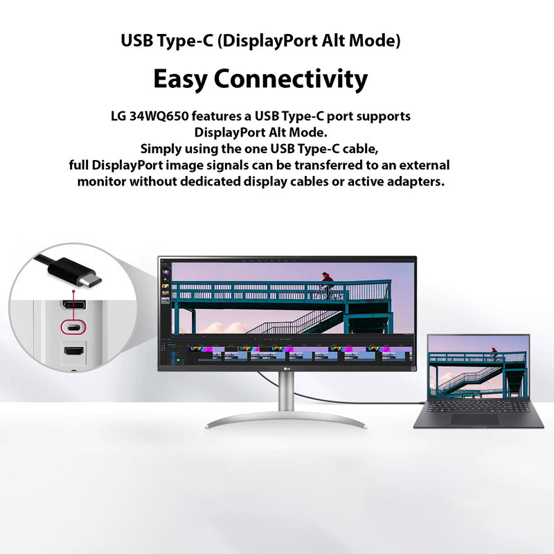 مانیتور ال جی UltraWide 34WQ650-W سایز 34 اینچ