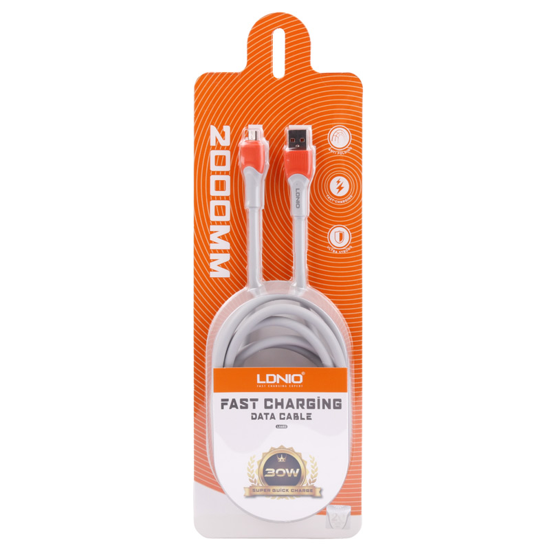 کابل میکرو یو اس بی فست شارژ Ldnio LS602 30W 2m