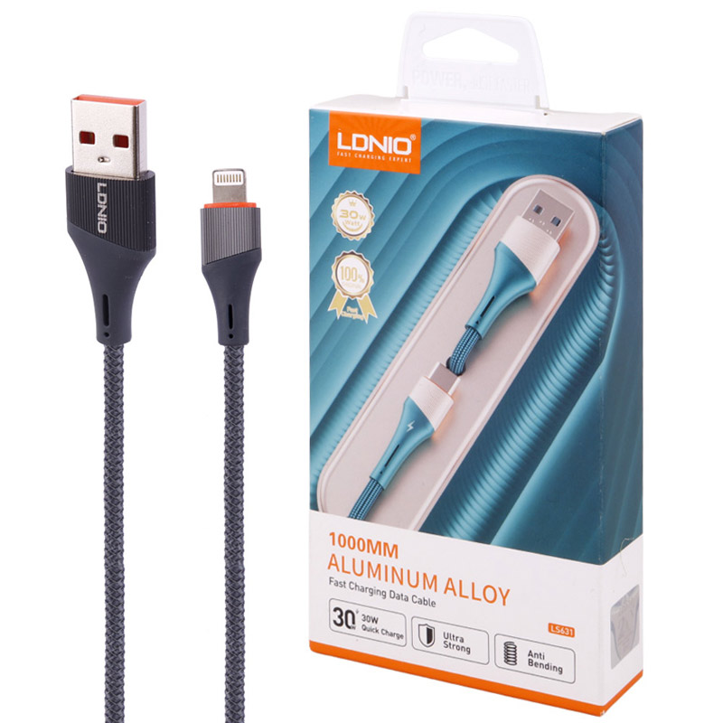 قیمت و خرید کابل لایتنینگ فست شارژ 30 وات الدینیو LS631