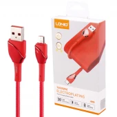کابل میکرو یو اس بی فست شارژ 30 وات الدینیو LS661 طول 1 متر