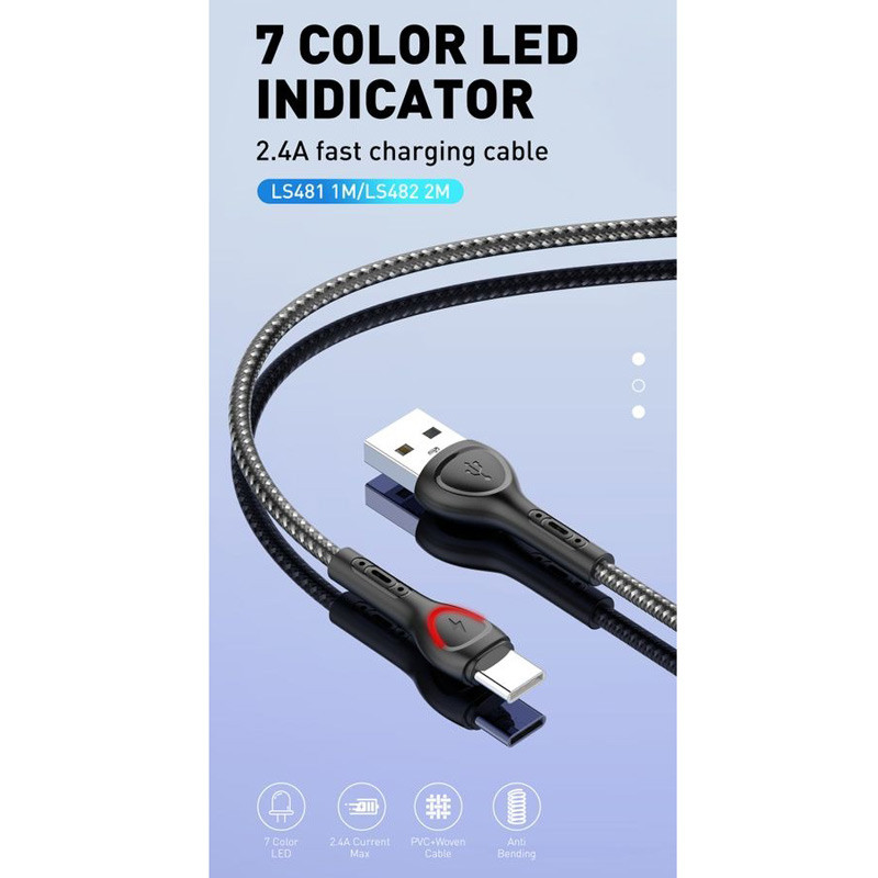 کابل تایپ سی فست شارژ Ldnio LS481 2.4A 1m