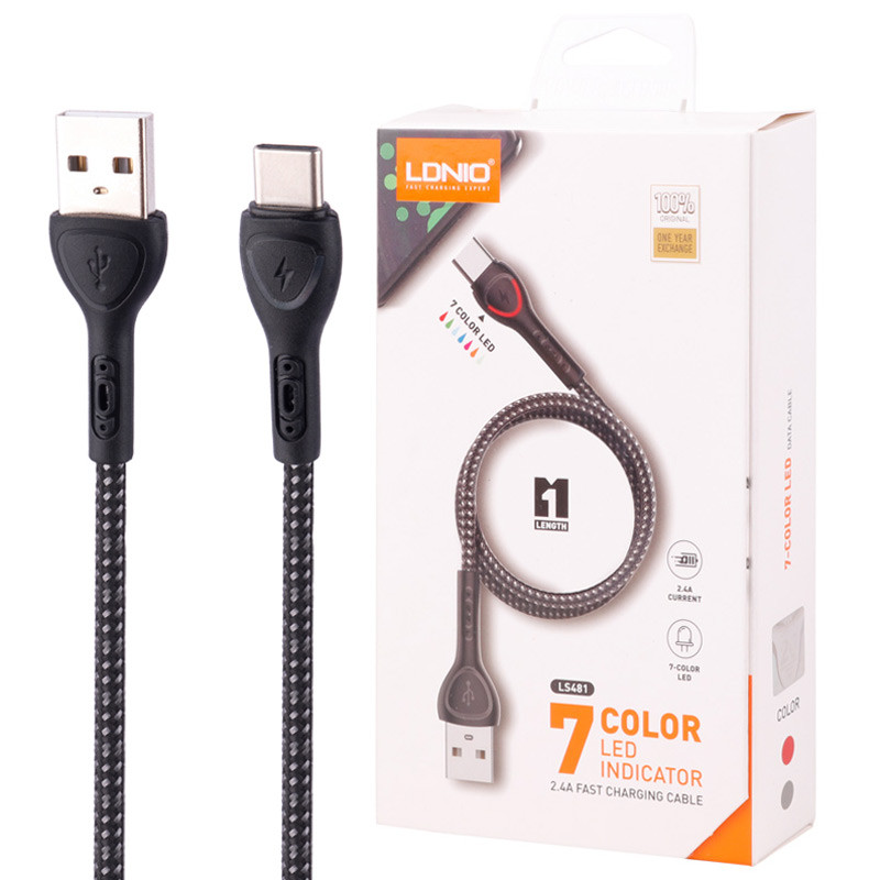 کابل تایپ سی فست شارژ Ldnio LS481 2.4A 1m
