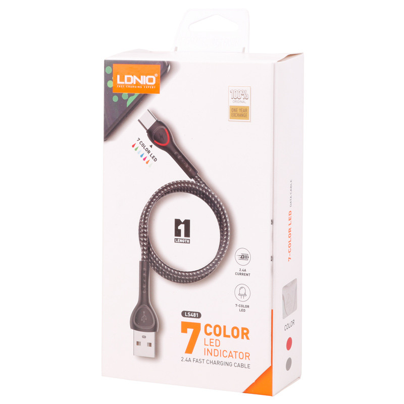 کابل تایپ سی فست شارژ Ldnio LS481 2.4A 1m