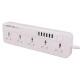 چند راهی 5 خانه ارت دار الدینیو SC5614 با کابل 2 متری + شارژر USB