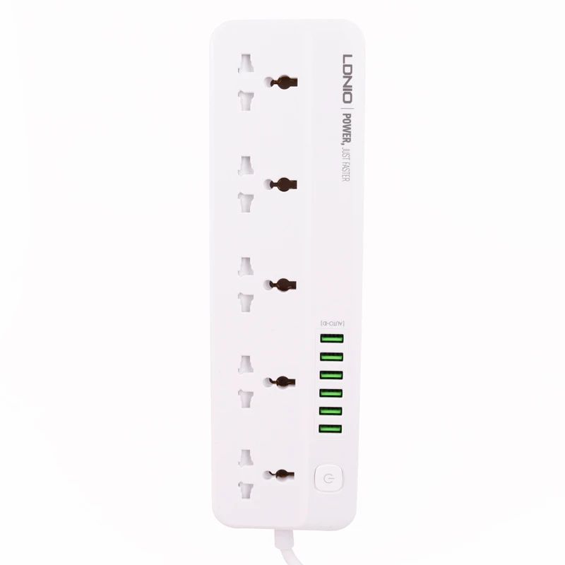 چند راهی 5 خانه ارت دار الدینیو SC5614 با کابل 2 متری + شارژر USB