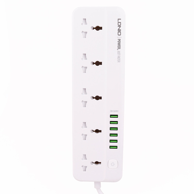 چند راهی 5 خانه برق ارت دار الدینیو SC5614 با کابل 2 متری + شارژر USB