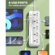 چند راهی 5 خانه ارت دار الدینیو SC5614 با کابل 2 متری + شارژر USB