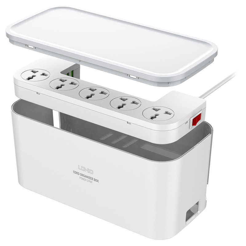 چند راهی برق و شارژر وایرلس الدینیو SCW5354 با کابل 2 متری + شارژر USB و Type-C