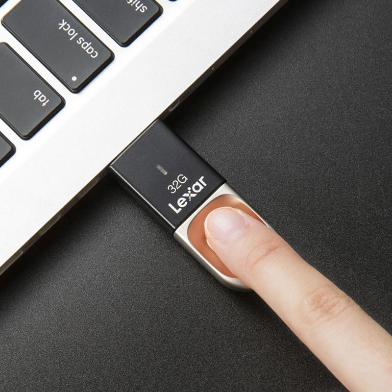 فلش 32 گیگ لکسار Lexar JumpDrive Fingerprint F35 USB3.0