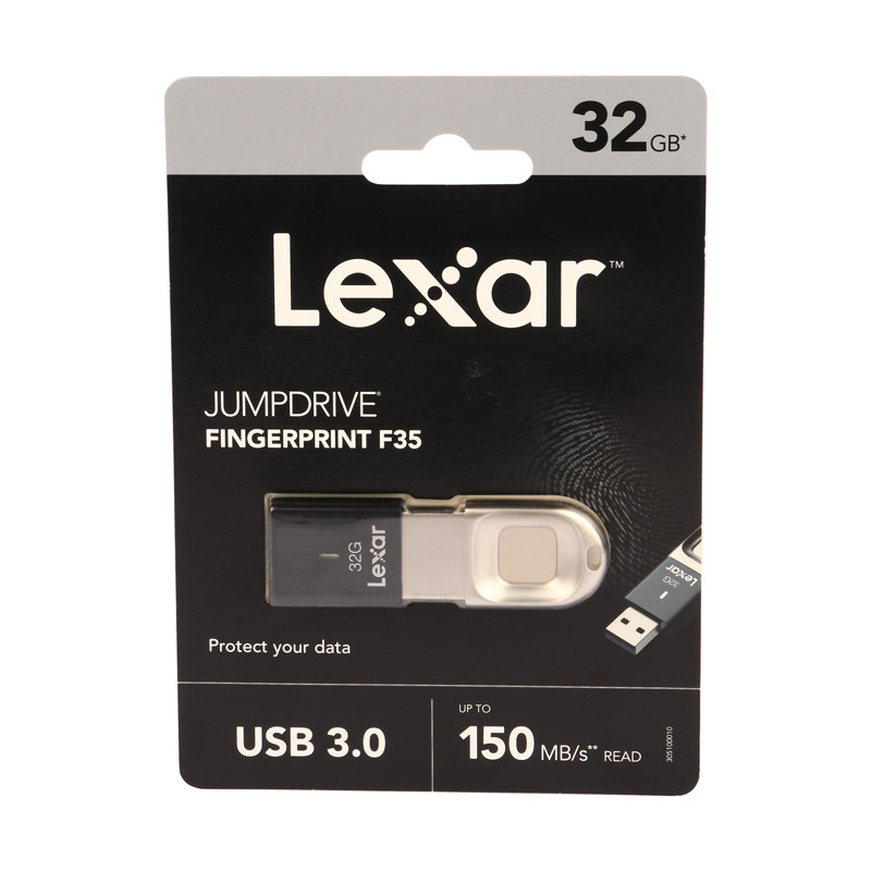 فلش 32 گیگ لکسار Lexar JumpDrive Fingerprint F35 USB3.0