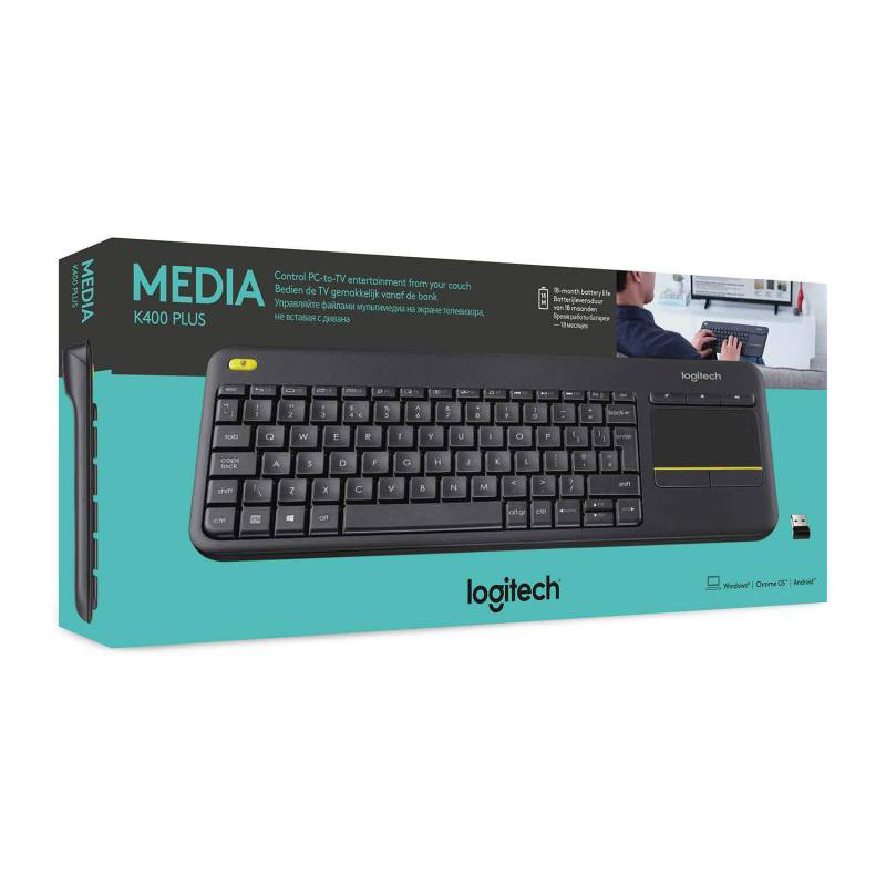 کیبورد و تاچ پد بی سیم Logitech K400 Plus