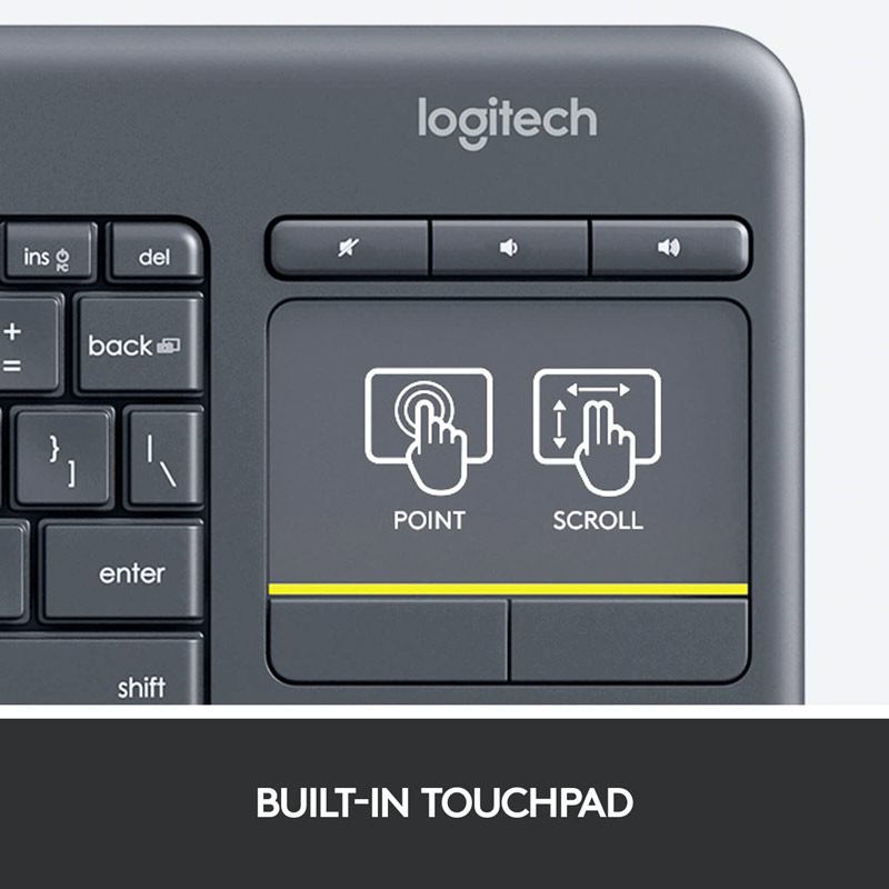 کیبورد و تاچ پد بی سیم Logitech K400 Plus