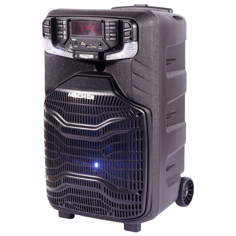 اسپیکر چمدانی بلوتوثی رم و فلش خور Macher MR-1100 + میکروفون و ریموت کنترل