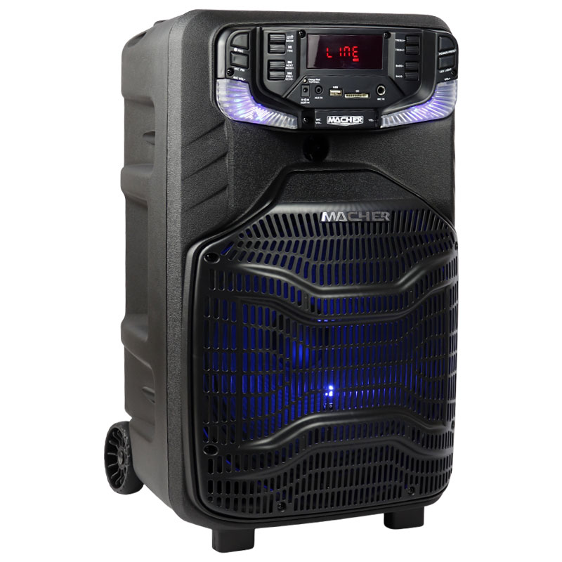 اسپیکر چمدانی بلوتوثی رم و فلش خور Macher MR-1100 + میکروفون و ریموت کنترل