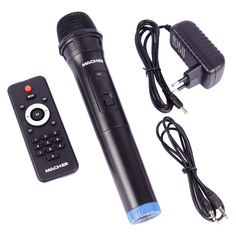 اسپیکر چمدانی بلوتوثی رم و فلش خور Macher MR-1100 + میکروفون و ریموت کنترل